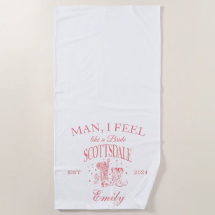 Custom Scottsdale Bachelorette Modern Beach Towel