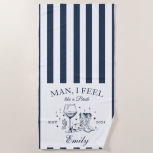 Custom Scottsdale Bachelorette Modern Beach Towel