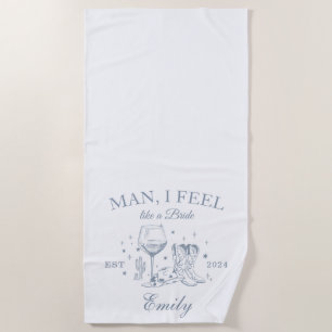 Custom Scottsdale Bachelorette Modern Beach Towel
