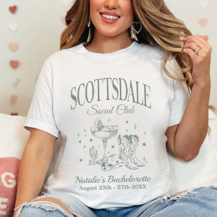Custom Scottsdale Bachelorette Party Social Club T-Shirt