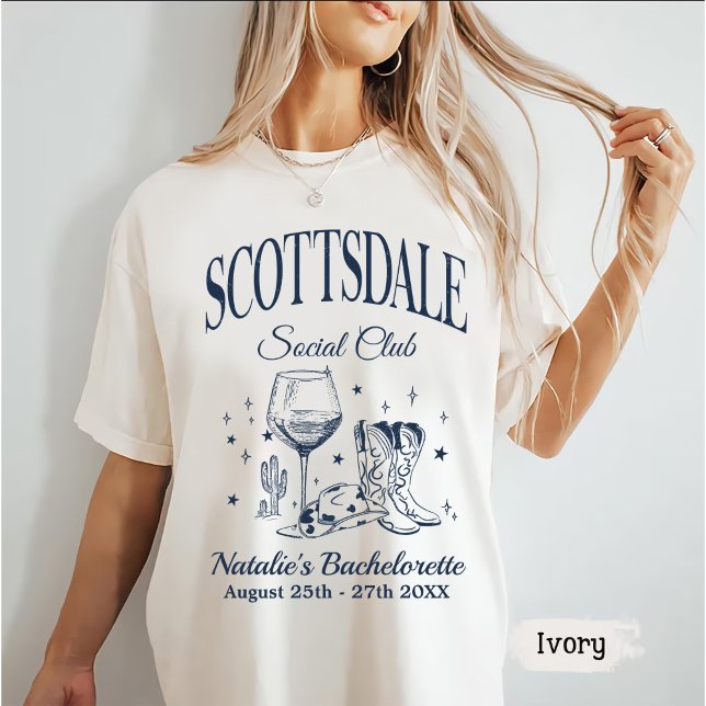 Custom Scottsdale Bachelorette Party Social Club T-Shirt (Creator Uploaded)