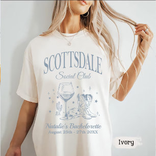 Custom Scottsdale Bachelorette Party Social Club T-Shirt