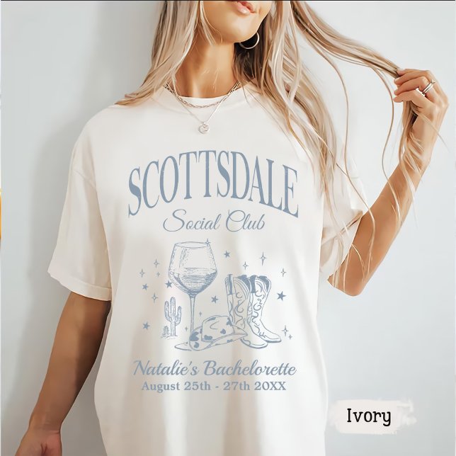 Custom Scottsdale Bachelorette Party Social Club T-Shirt (Creator Uploaded)