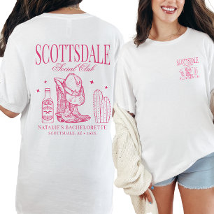 Custom Scottsdale Bachelorette Party Social Club T-Shirt