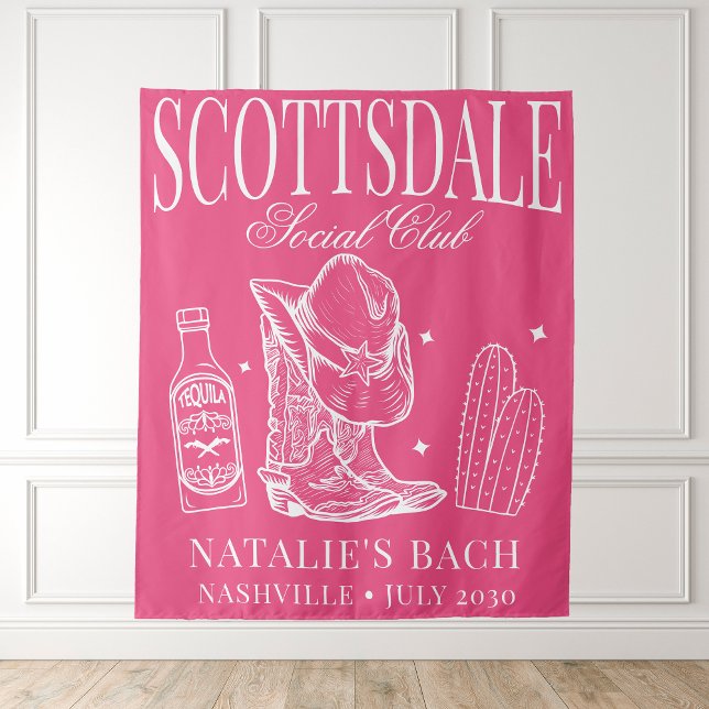 Custom Scottsdale Bachelorette Party Social Club Tapestry (Creator Uploaded)