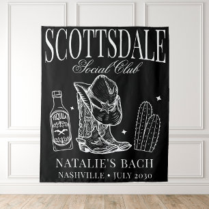 Custom Scottsdale Bachelorette Party Social Club Tapestry