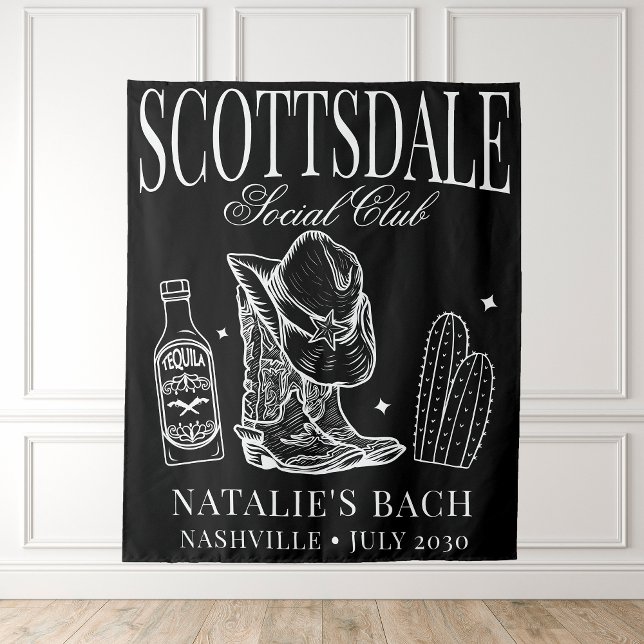 Custom Scottsdale Bachelorette Party Social Club Tapestry (Creator Uploaded)