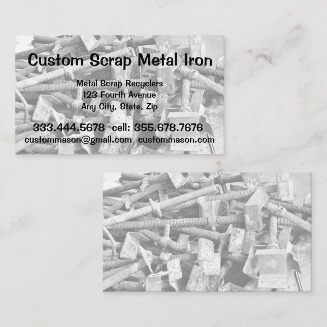 Custom Scrap Metal Iron Recyclers Business Card  (Front/Back)