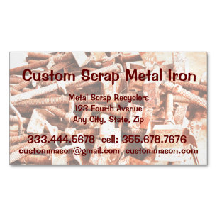 Custom Scrap Metal Iron Recyclers Magnetic Business Card