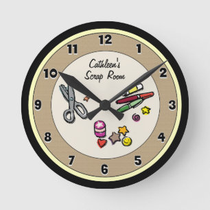 Custom Scraproom or Craft Room Round Clock