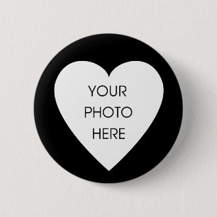 Custom Scribbleprint Heart Border ... - Customised 6 Cm Round Badge