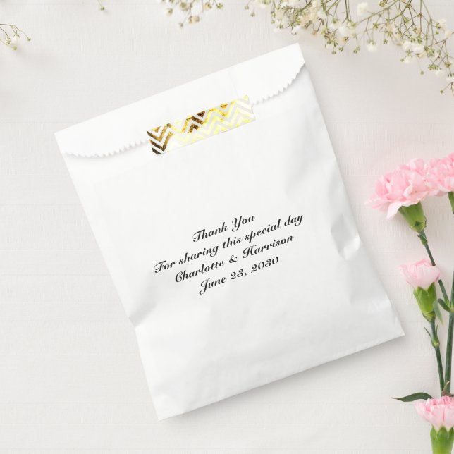 Custom  script black white Wedding gift Favour Bag (Sealed)