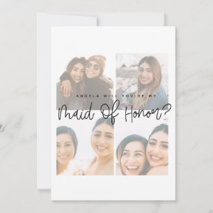 Custom script bridal shower maid of honour Card