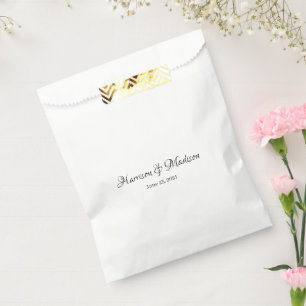 Custom Script Couple Name and Date Wedding Favour Bag