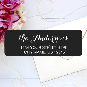 Custom Script Family Name Return Address Labels