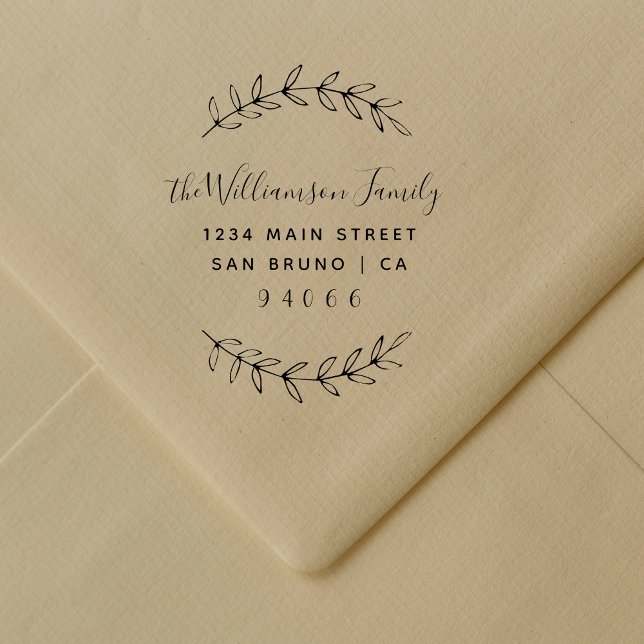 Custom Script Family Name Return Address Rubber Stamp (Creator Uploaded)
