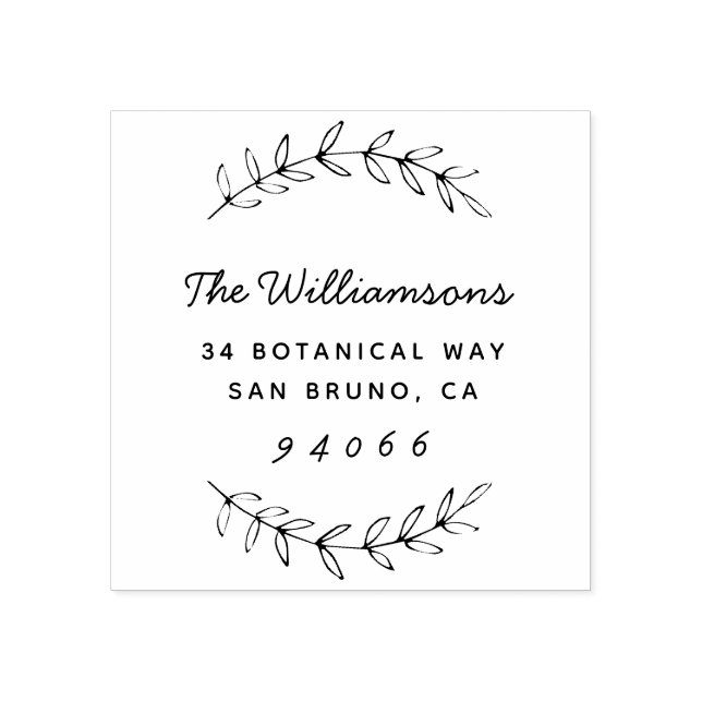 Custom Script Family Name Return Address Rubber Stamp (Imprint)