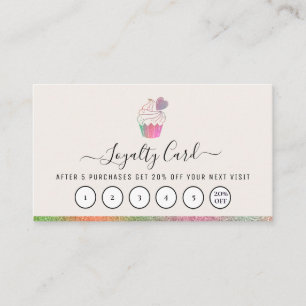 custom script logo bakery business loyalty card
