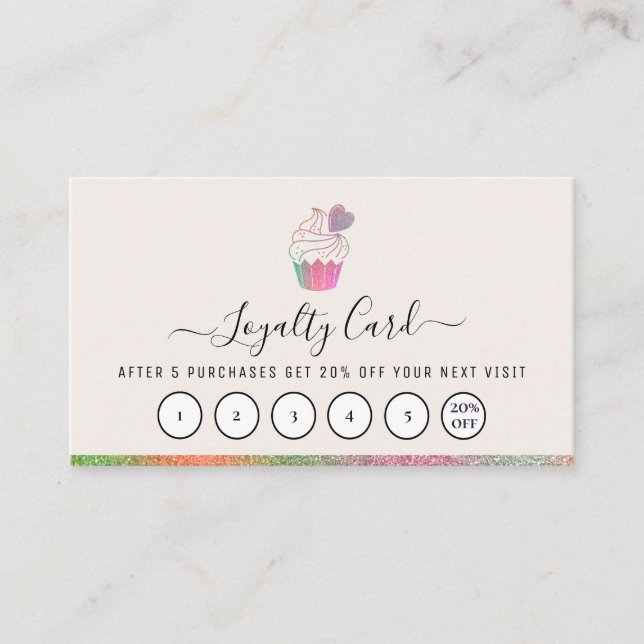 custom script logo bakery business loyalty card (Front)