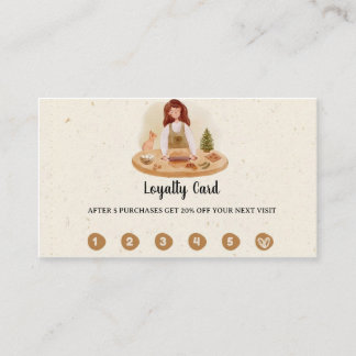 custom script logo bakery business loyalty card
