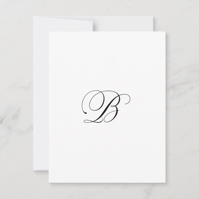 Custom Script Monogram "B" Card (Front)
