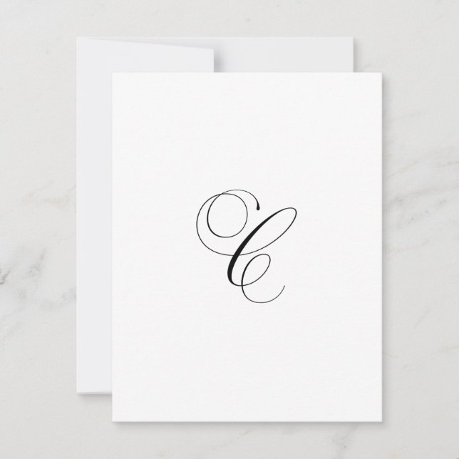 Custom Script Monogram "C" Card (Front)