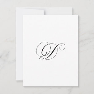Custom Script Monogram "D" Card