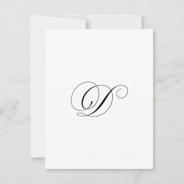 Custom Script Monogram "D" Card (Front)