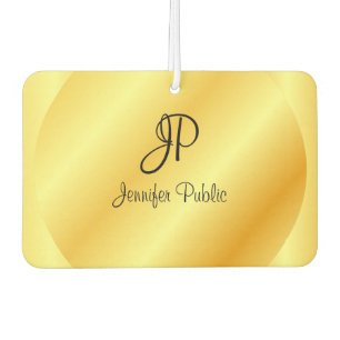 Custom Script Monogram Faux Gold Template Car Air Freshener