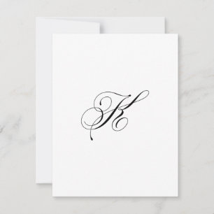 Custom Script Monogram "K" Card
