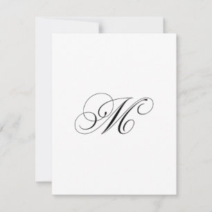 Custom Script Monogram "M" Card