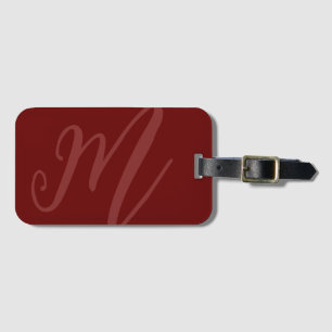 Custom Script Monogram Name Modern brown initials Luggage Tag