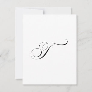 Custom Script Monogram "T" Card