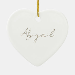 Custom Script Name Heart Ceramic Ornament