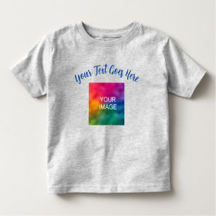Custom Script Name Text Upload Your Own Image Grey Toddler T-Shirt