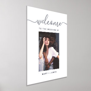 Custom Script Photo Wedding Welcome Foil Sign