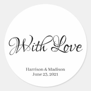Custom script text Wedding gift favour tag sticker