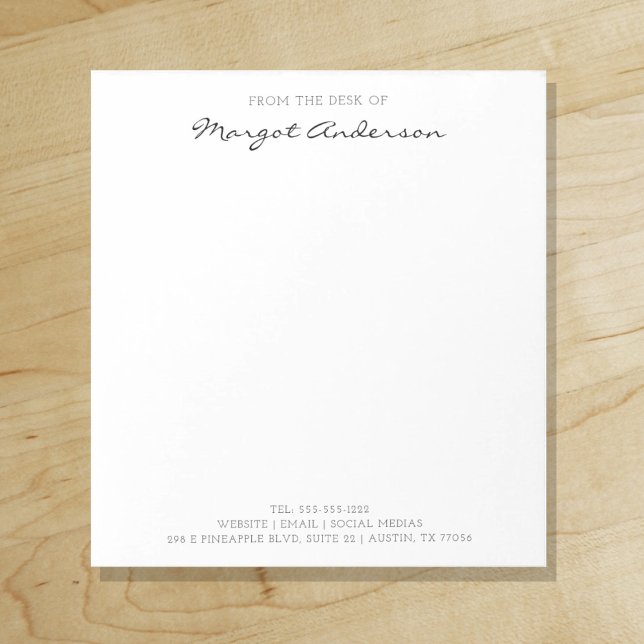 Custom Script Typography | From the Desk of Notepad ("Everyday is abundantly beautiful." 
Sincerely Best Wishes from Lucky Design World)