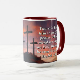 Custom Scripture Faith Coffee Mug Isaiah 26:3