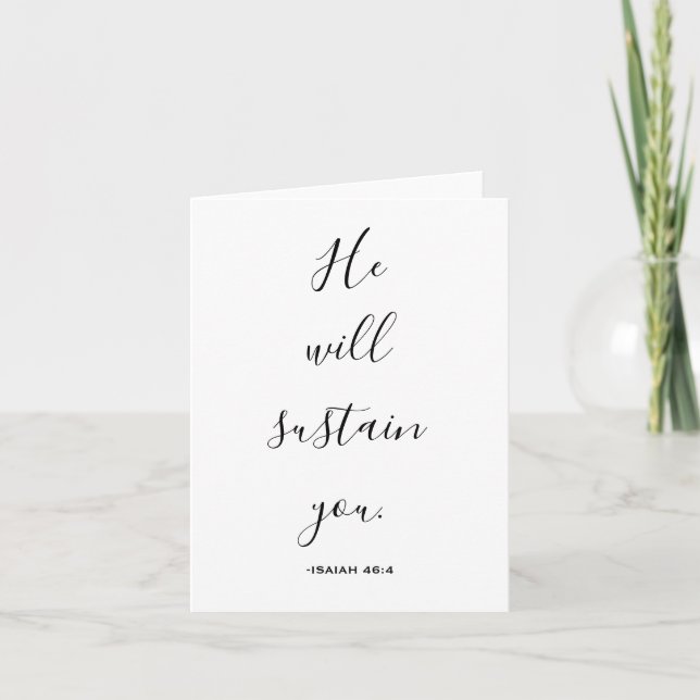 Custom Scripture He Will Sustain You Blank Card (Front)