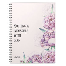 CUSTOM Scripture verse Luke 1:37 - Prayer Journal