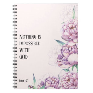 CUSTOM Scripture verse Luke 1:37 - Prayer Journal
