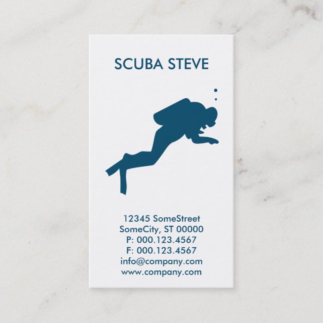 custom scuba diver business card (Front)