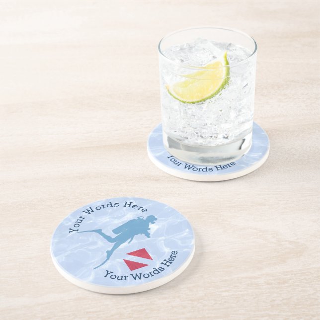 Custom Scuba Diver Down Coaster (Side)