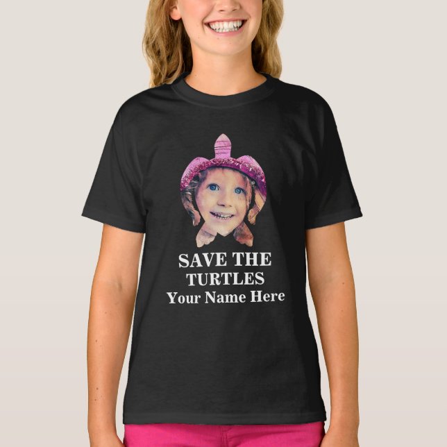 Custom sea turtle photo save the turtles marine T- T-Shirt (Front)