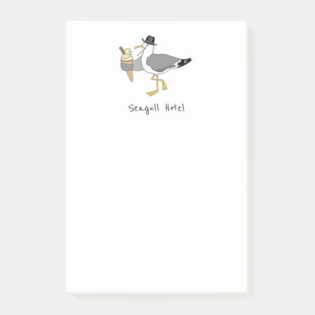 Custom Seagull Illustration Holiday Hotel/Rental Post-it Notes (Front)