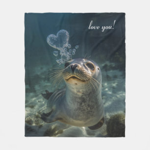 Custom Sealed With A Kiss Underwater Dream Fleece Blanket