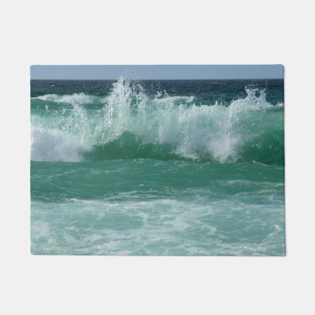 Custom Seascape Beach Seaside Sea Waves Modern Doormat (Front)