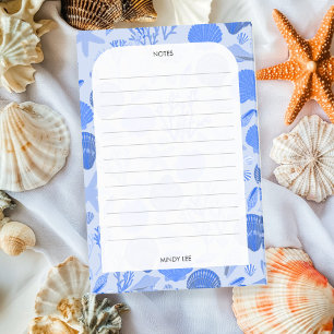CUSTOM Seashells Border Sea Grocery Shopping List Post-it Notes