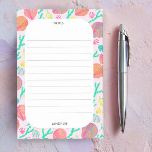 CUSTOM Seashells Border Sea Grocery Shopping To-Do Post-it Notes